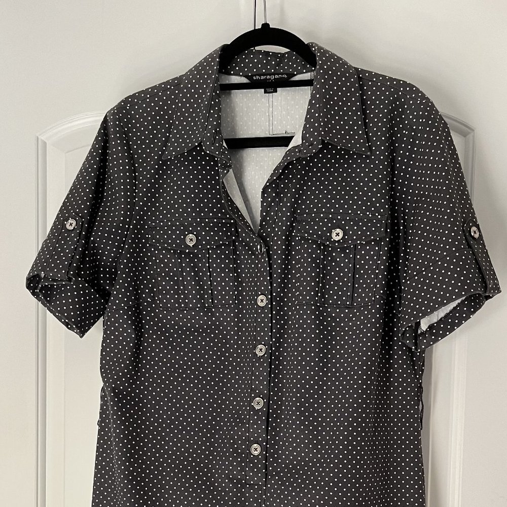 Sharagano polka dot dress